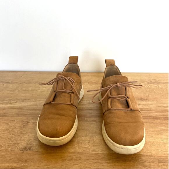 Eileen Fisher Kipling Tumbled Nubuck Sneaker Size 6 Brown Cushioned Arch Support - Picture 2 of 9